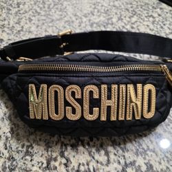 Moschino Quilted Belt Bag – Black/Gold - $150