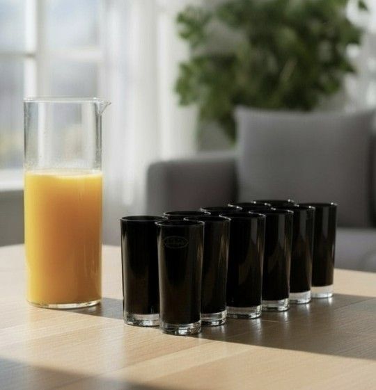Villeroy & Boch Handmade Black Glass Tumblers – Set of 12