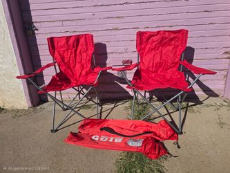 Pair of Red Big 5 Camp Sports Chairs