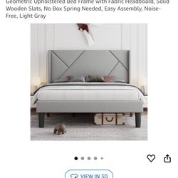 Barely Used: Queen Bed Frame, No Spring Box Needed