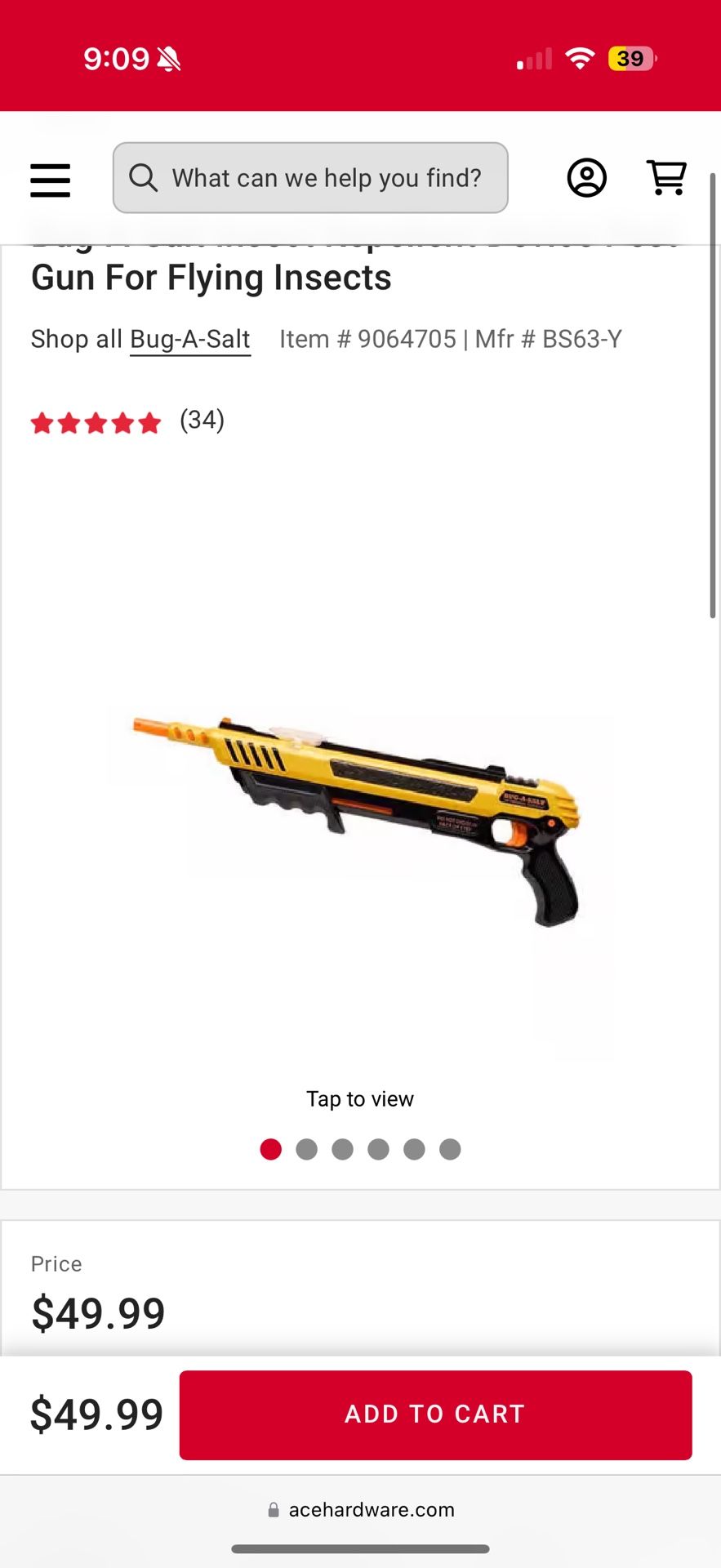 Bug-A-Salt Insect Repellent Device Pest Gun For Flying Insects