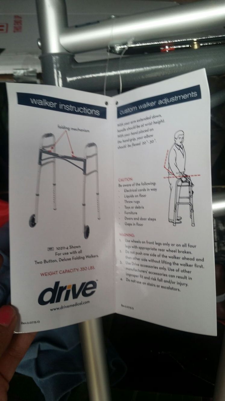 Brand new Walker folds for easy storage