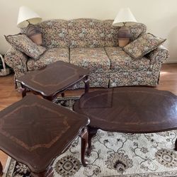 Living Room Set Sofa Coffee Table And Two End Tables