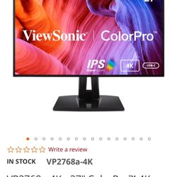 Viewsonic Vp2768 4K Color Accurate Monitor (27 Inches)