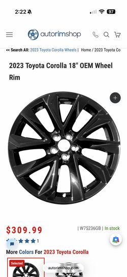 Toyota Corolla 2023 rims