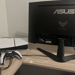 Play5 digital monitor Asus 27 inch curvo. control, audifonos.