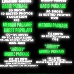 Video Shoots / Studio Sessions