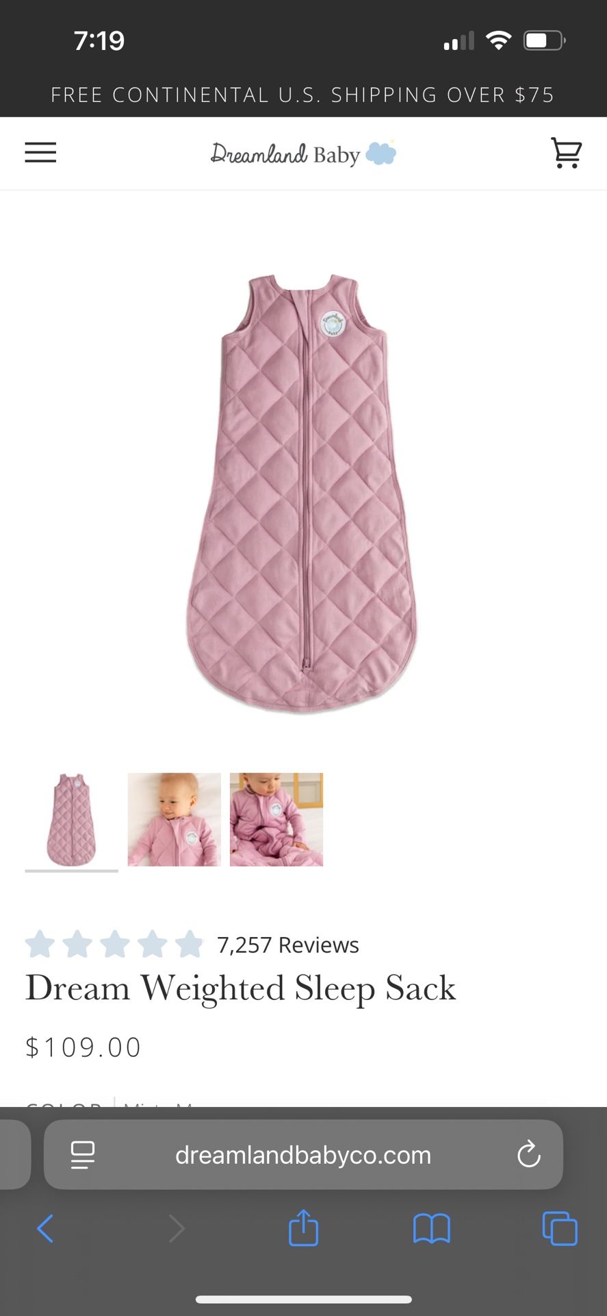 Dreamland Weighted Sleep Sack