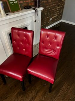 Set of 6 Red Dining chairs