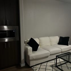 3 Seater White Comfy Sofa 