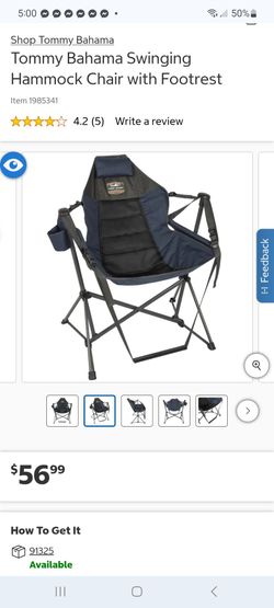 Tommy Bahama Swinging Hammock Chair with Footrest $45