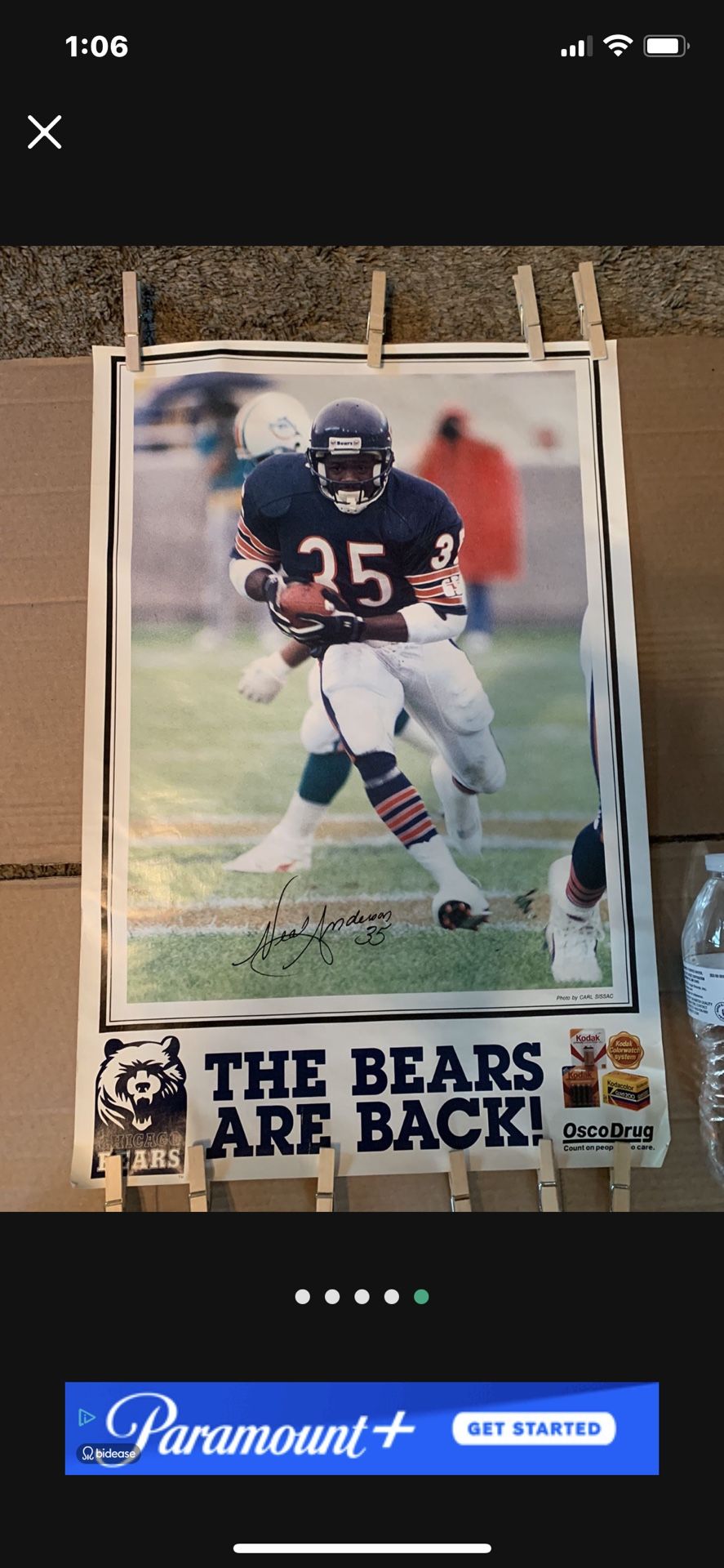 NFL Vintage 1980s Chicago Bears Poster