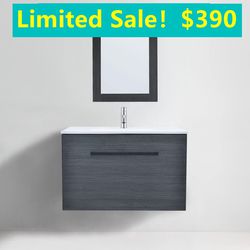 32 inch Wall Mounted Bathroom Vanity Set with Top Sink Faucet and Mirror ON SALE