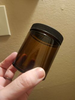 11 New Amber Glass 6oz Jars