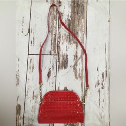 RED ARCADIA PATENT LEATHER BAG
