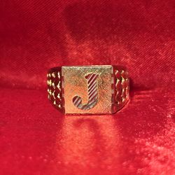 10k Gold "J" Initial Ring
