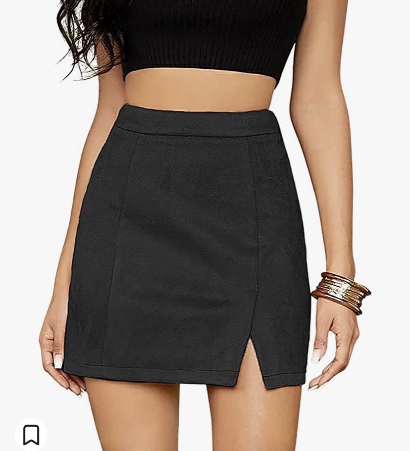 New With Tags Suede skirt W/ Slit