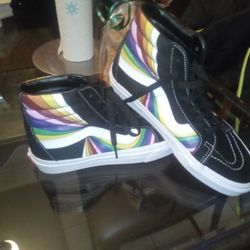 Vans Skateboarding Shoes Rainbow Pattern