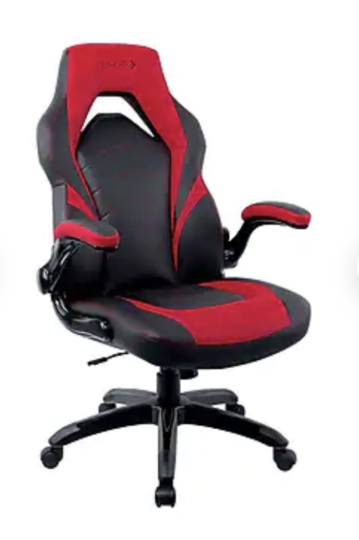 Gaming Chair Staples Emerge Vortex Bonded Leather Chair, Black and Red 