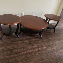 OVAL COFFEE TABLE & END TABLES