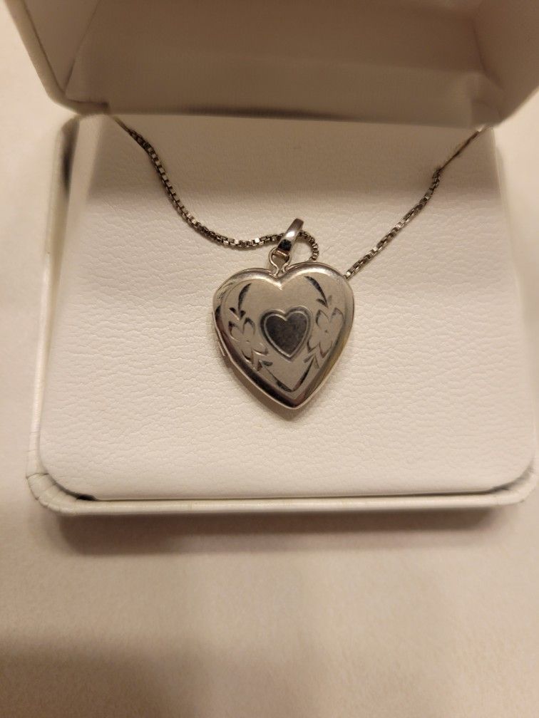 Sterling Silver Locket Heart Necklace