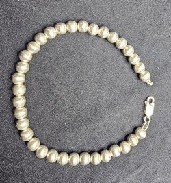 7.75" STERLING SILVER BRACELET 6mm THICK .925-IN NORWALK