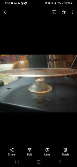 Vintage depression glass pink cake stand. Swirl design on inside cake stand 10” and 12"Cake Stand VTG 1938-1948 A