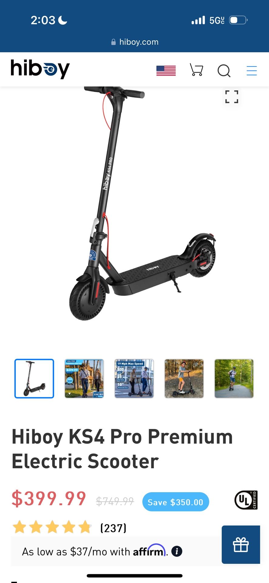 Hiboy Ks4 Pro Scooter