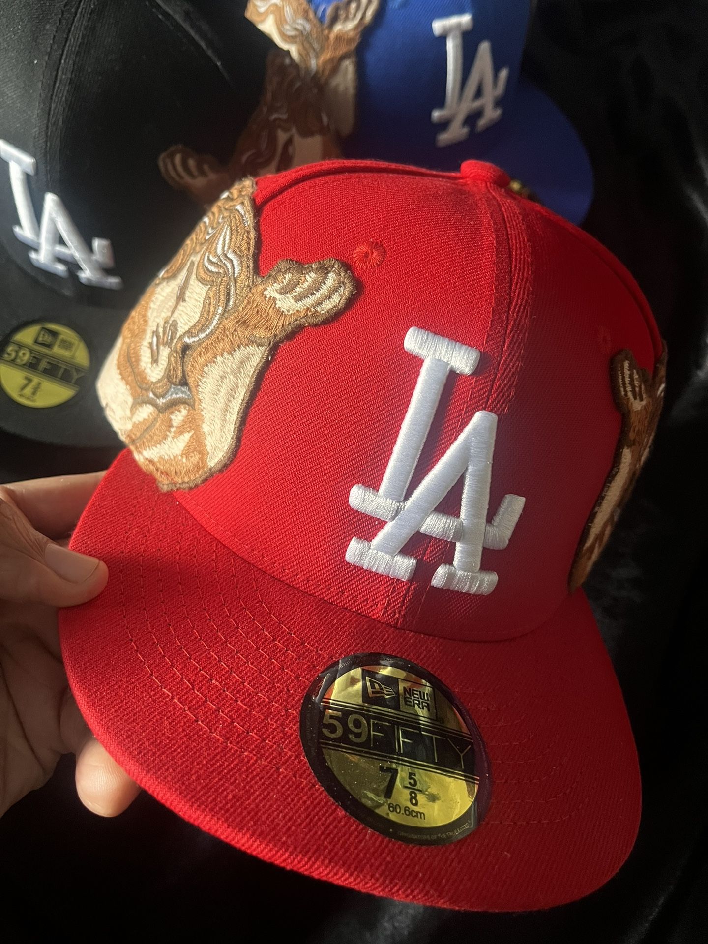 Exclusive Jon Stan Red LA Dodgers 59FIFTY Fitted Size 7 5/8
