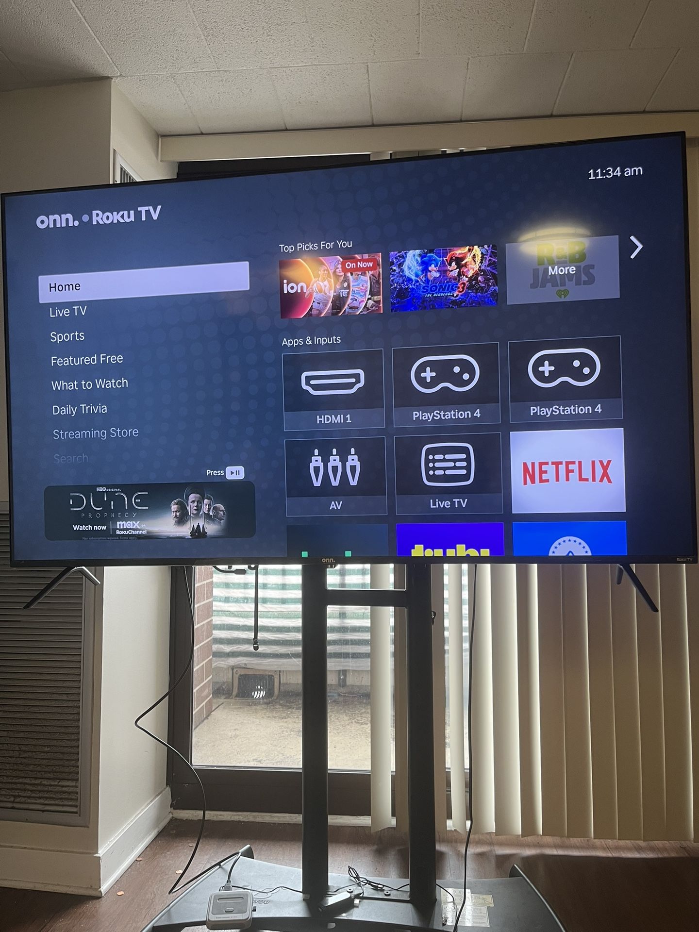 70 Inch Tv and Rolling Stand