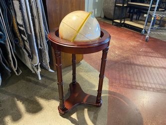 Floor Globe with a Dark Cherry Finish Wood Stand