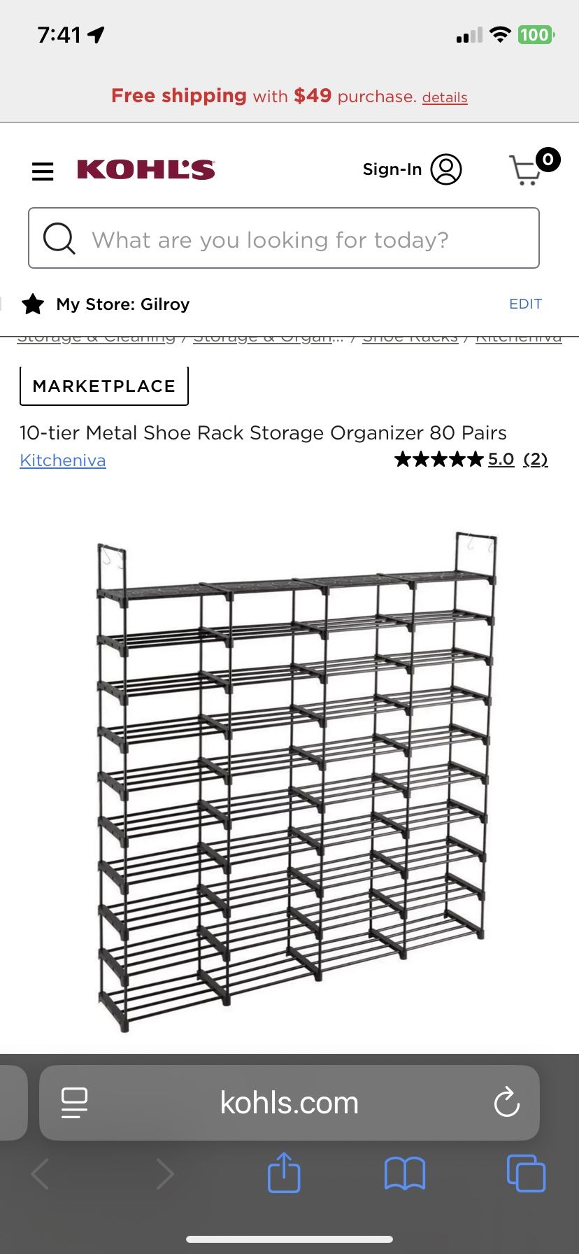 10 Tier Metal Shoe Rack