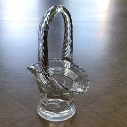 Vintage Collectable Small Glass Basket 