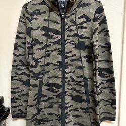 Cynthia Rowley Active- Full Zip Camouflage sweater Size S