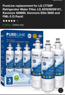 PureLine replacement for LG LT700P Refrigerator Water Filter,