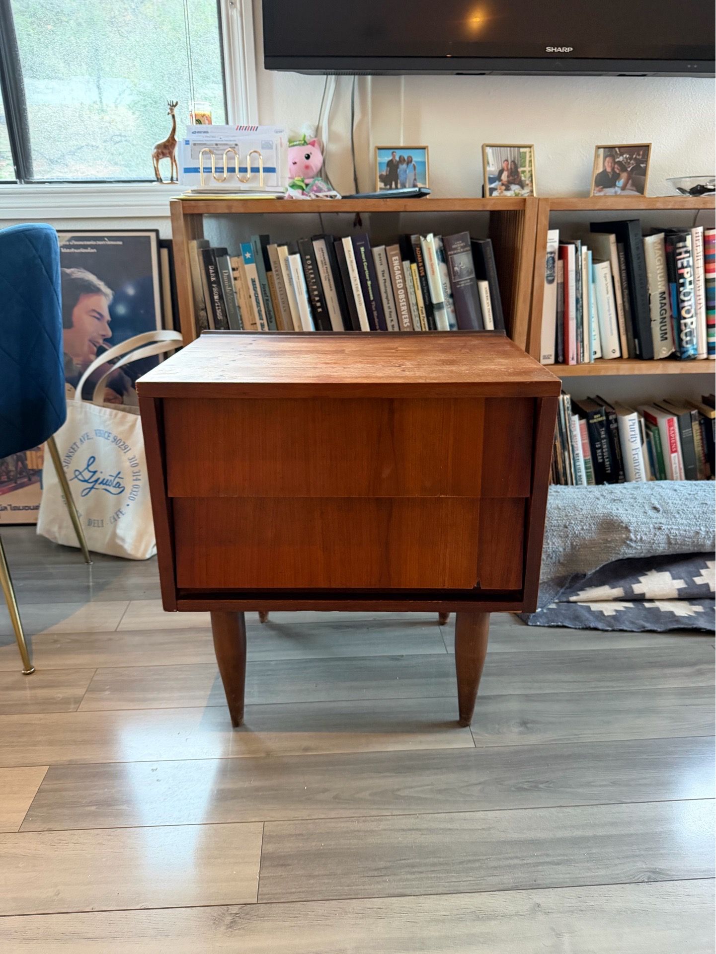 Mid Century Modern two drawer nightstand