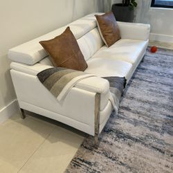 White Leather Sofa For Sale 