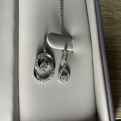 10K white Gold Diamond Necklace Set – Diamonds Direct