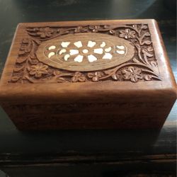 Vintage Hand carved Jewelry Box