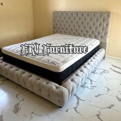New Queen Bed Frame With Mattress 