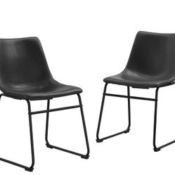 Faux Leather Upholstered Side Dining Chairs  Qty 2