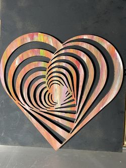 1pc, indoor and outdoor colorful wooden wall sculptures, abstract love wall carvings for home wall decoration hanging ornaments, kitchen supplies stat