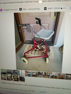 4 Wheel Handicap Walker With Basket And Lunch Tray Cash Only Pleasem