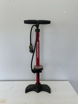 Schwinn Red Bike Floor Pump with Gauge