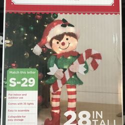 Blow Up And Light Up Elf. Christmas Decoration 