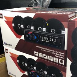 Car Dual Single Din And 4 Speakers On Sale Today For 59.99