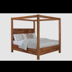 Ashely Wooden Canopy Queen Bed Frame & Dresser