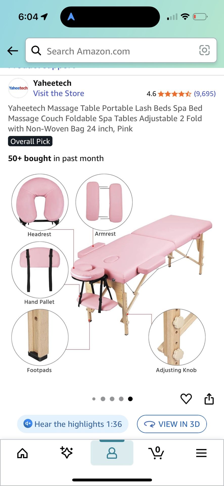 Massage/lash Bed