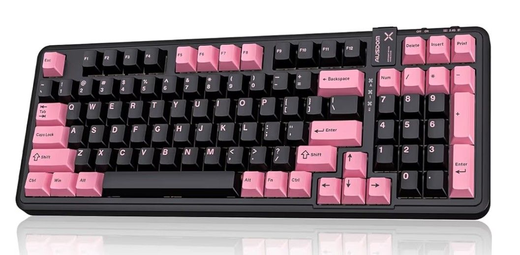 Pro Silent Wireless Mechanical Keyboard (Black & Pink) β¨οΈπ
Tri-Mode: BT / 2.4G / USB-C | Backlit | Quiet Design