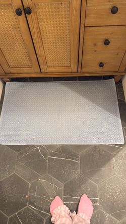 Light Blue Rectangular Bath Mat